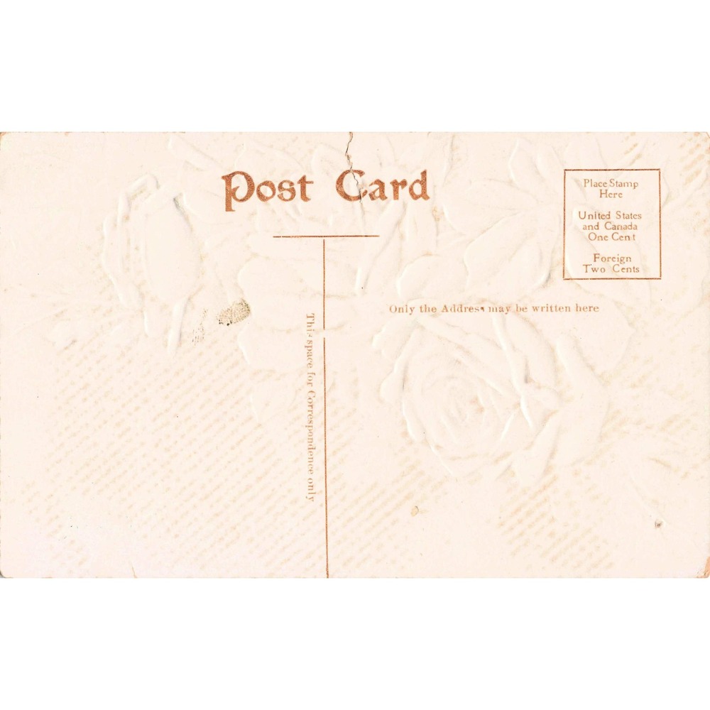 Birthday Postcard Red Roses Floral A Happy Birthday Embossed Divided Back c1910 - Picture 2 of 2
